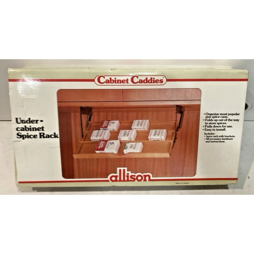 Vintage Allison Cabinet Caddies Pull Down Under Cabinet Spice Rack NOS In Box